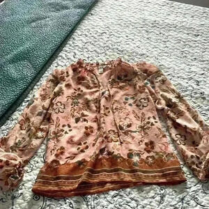 Joie long sleeve sheer floral blouse size XS